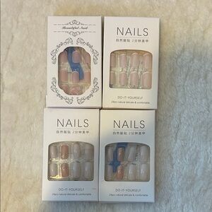 4 sets of press on nails